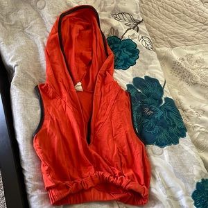 Orange hoodie crop top